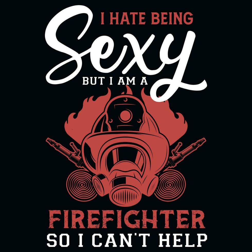 brandweerman t-shirt ontwerp vector