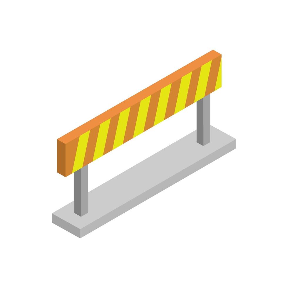 isometrische wegversperring op achtergrond vector