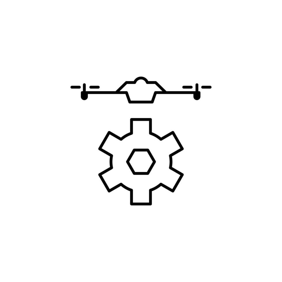 controle van drones veld- schets vector icoon