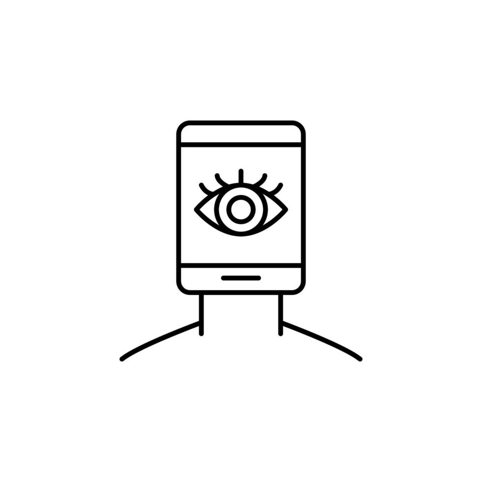 Mens, oog, smartphone vector icoon
