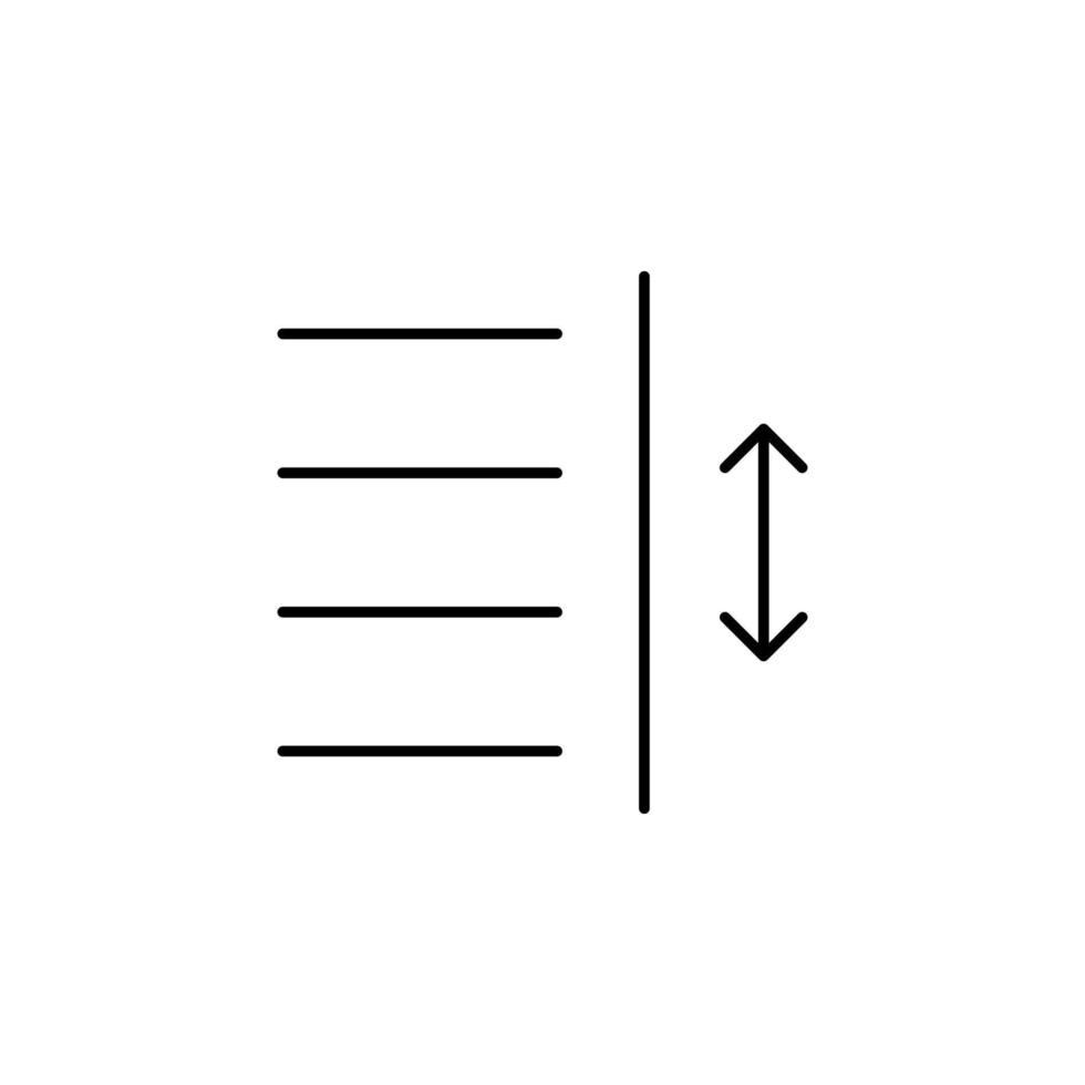 formaat, hoogte, lijn, spatiëring vector icoon