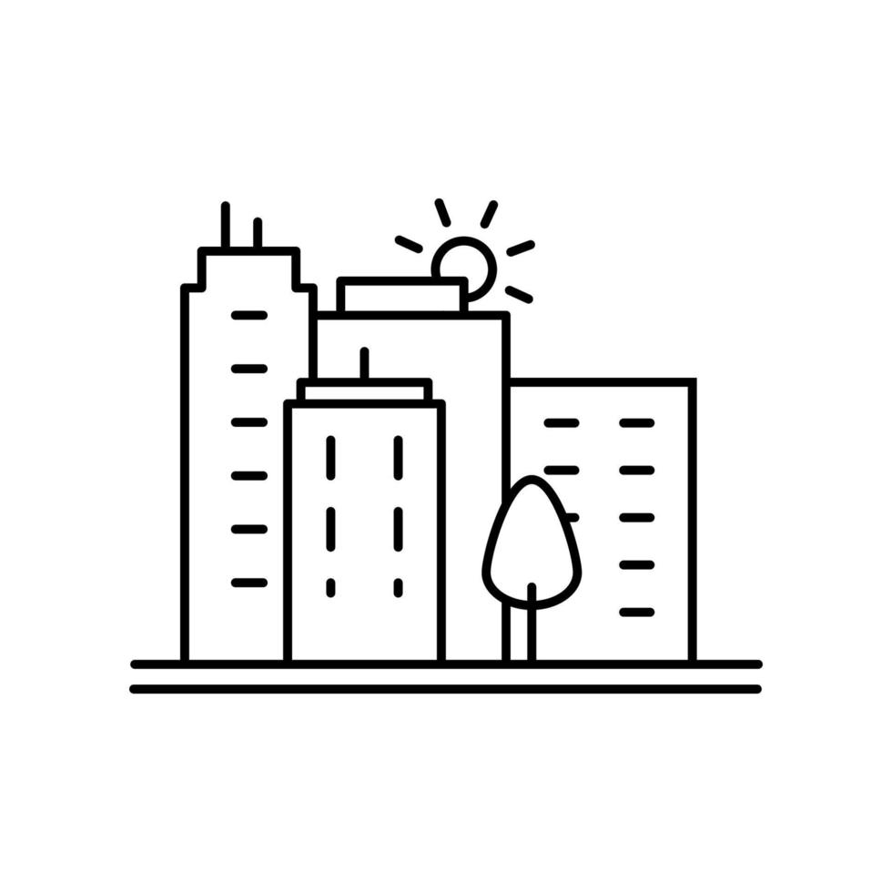 stad landschap lijn, schets vector teken, lineair stijl pictogram vector icoon