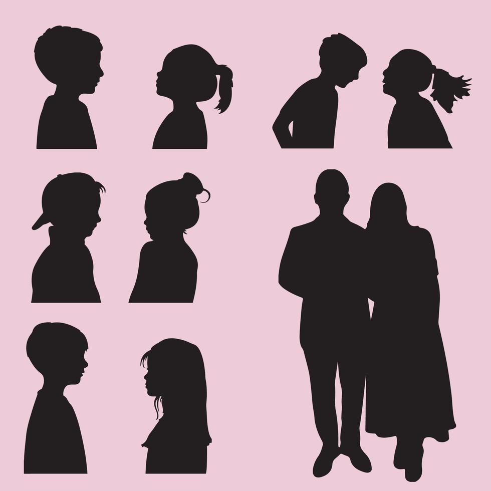 paar gezichten silhouet verhaal illustrator artwork vector