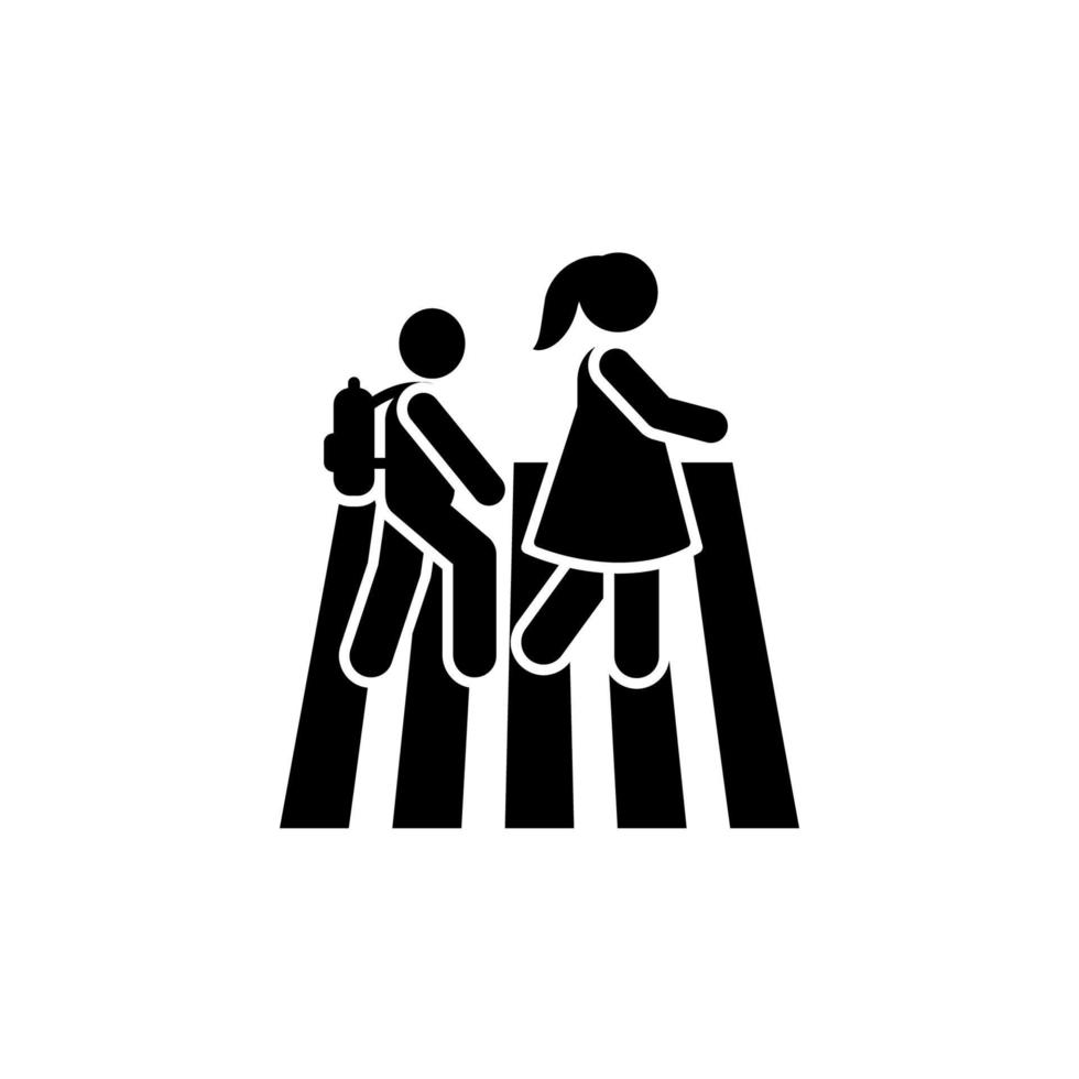 moeder jongen leerling wandelen school- pictogram vector icoon