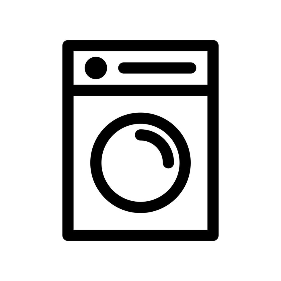 huishoudelijke apparaten - wasmachine overzicht pictogram. zwart-wit item uit set, lineaire vector. vector