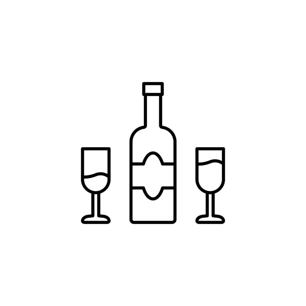 wijn en glas vector icoon