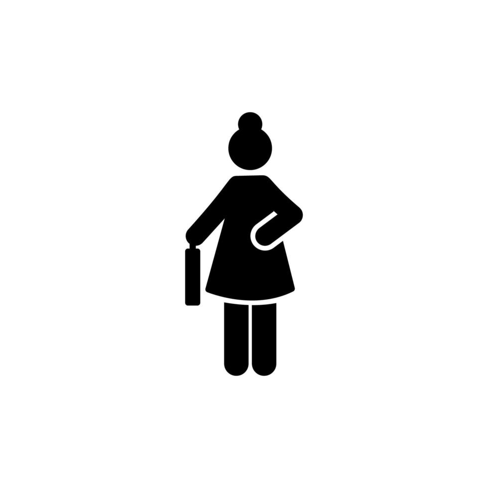 vrouw Gaan huis werk pictogram vector icoon