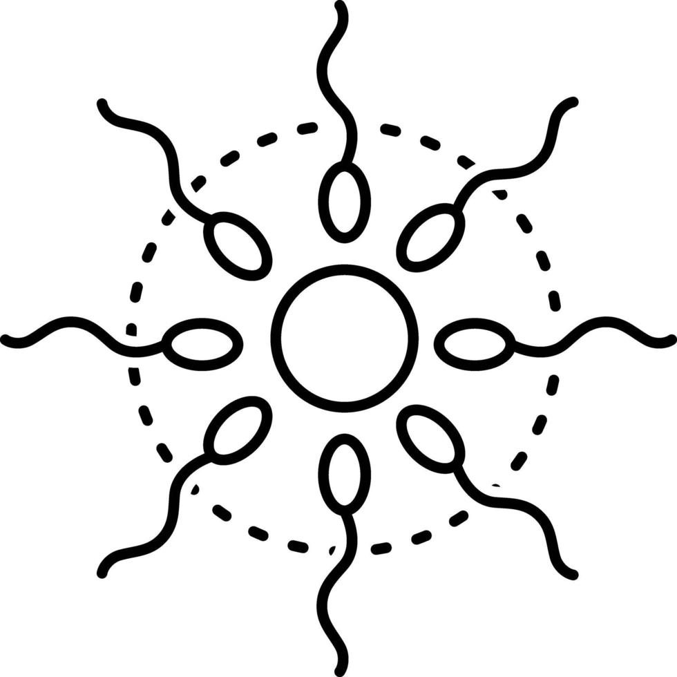 lijnpictogram voor sperma en ei vector