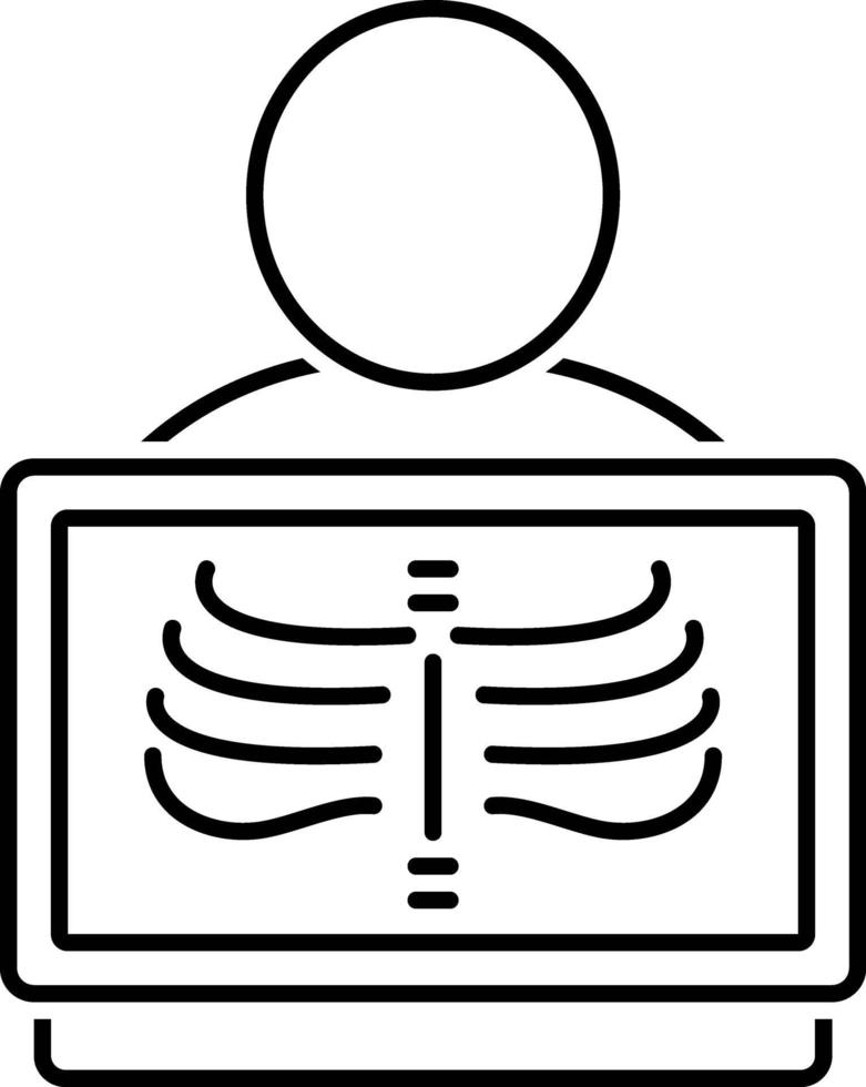 lijn pictogram voor radiologie vector