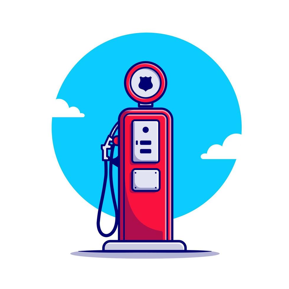 gas- station tekenfilm vector icoon illustratie. vervoer voorwerp icoon concept geïsoleerd premie vector. vlak tekenfilm stijl