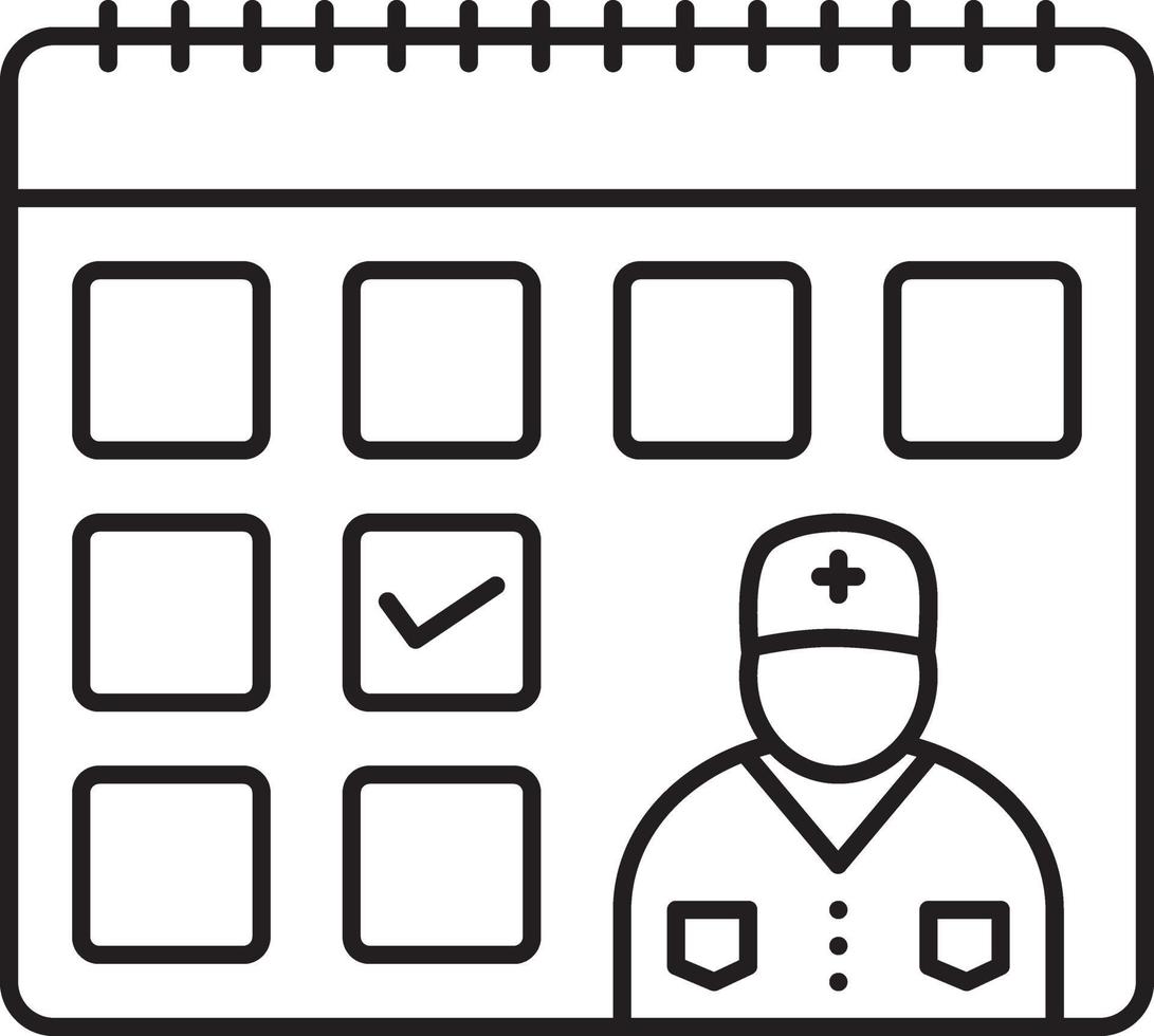 lijnpictogram voor dag van doktersbezoek vector