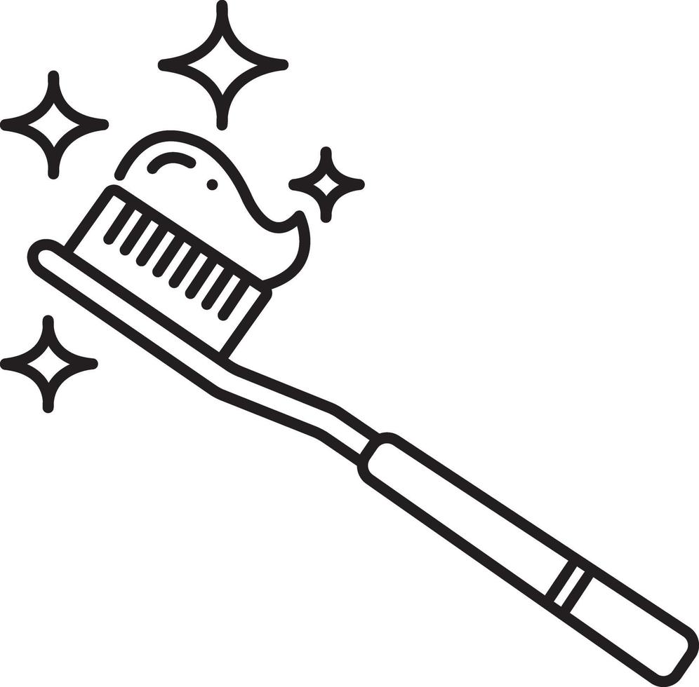 lijn pictogram voor tandenborstel vector