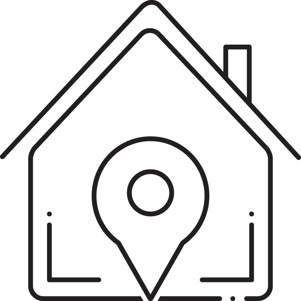 lijnpictogram voor onroerend goed locatie vector