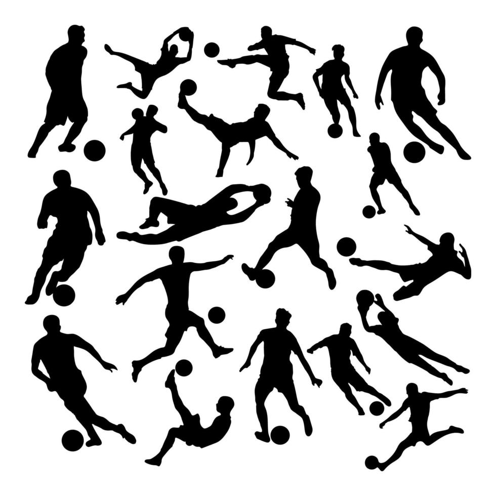 silhouet voetbal spelers pakket bal vaardigheden Amerikaans voetbal vector