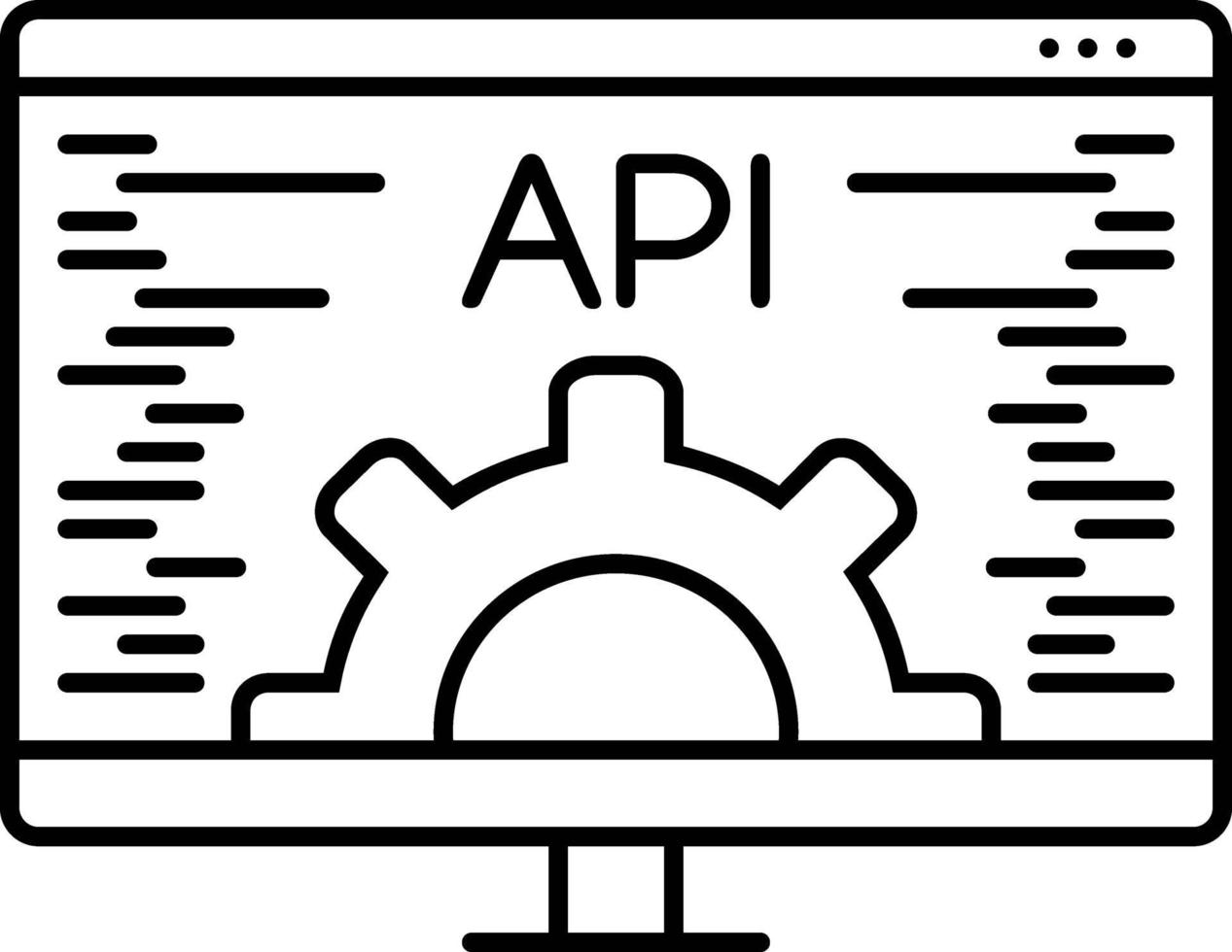 lijnpictogram voor api vector