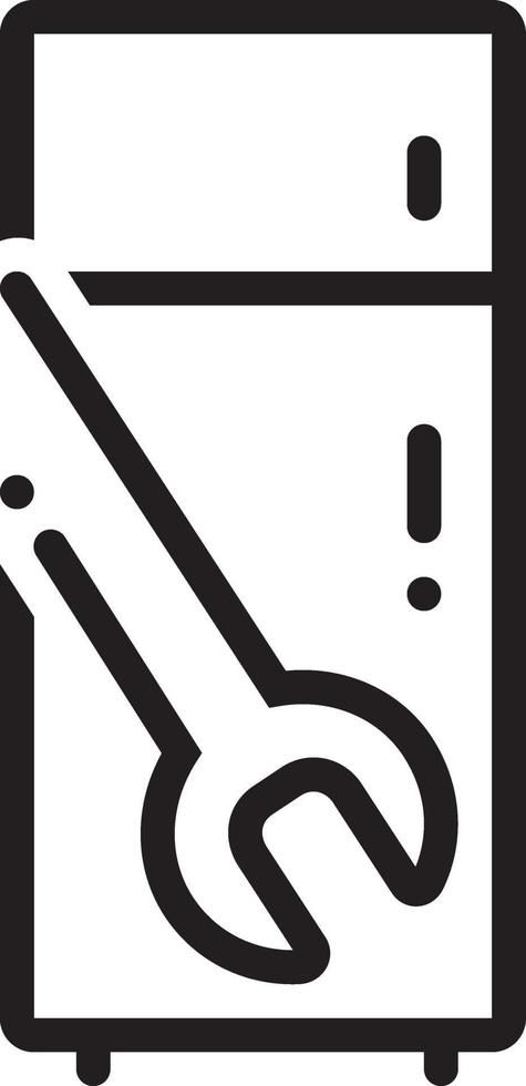 lijn pictogram voor koelkast reparatie vector