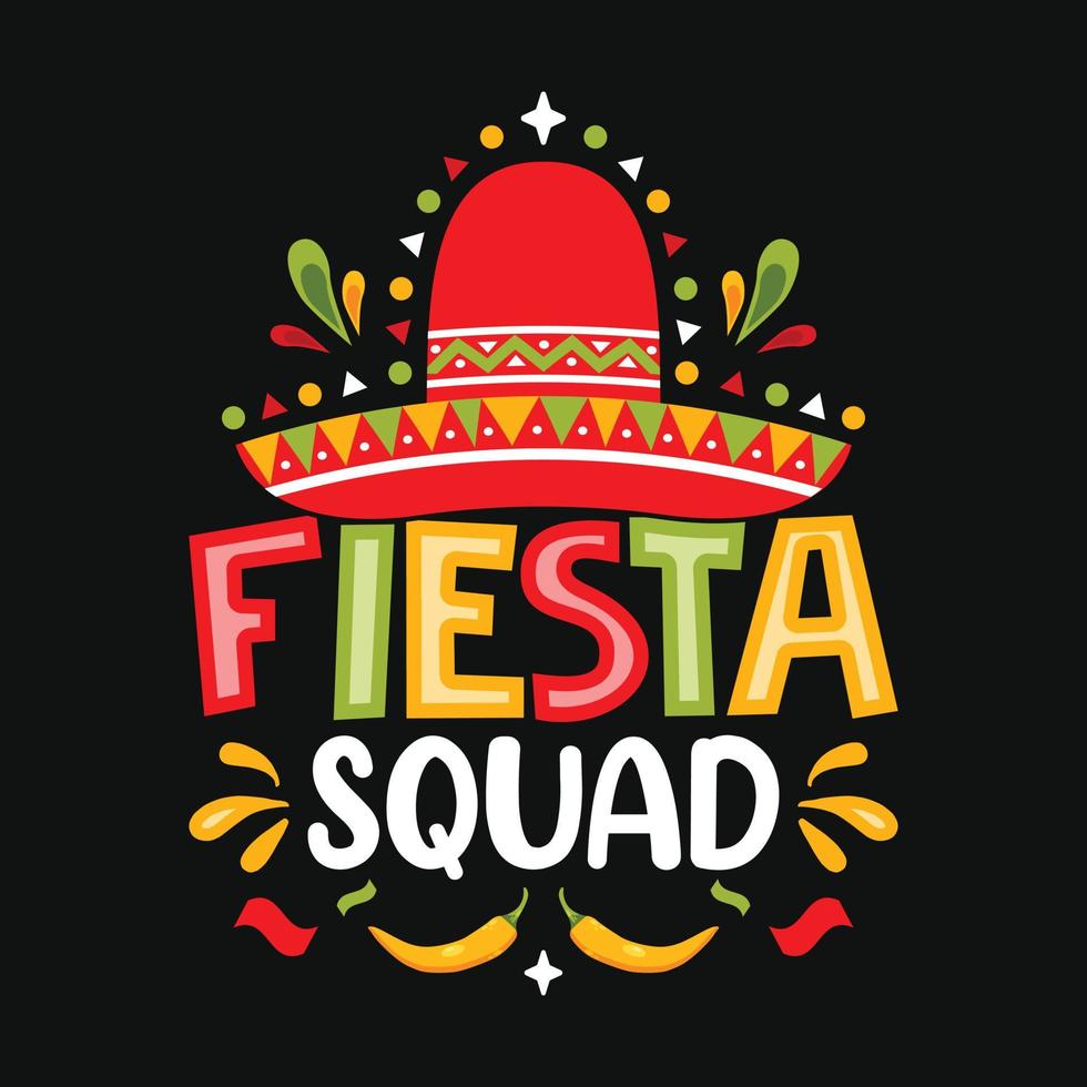 feest ploeg, cinco de mayo typografie t shirt, vector, en afdrukken sjabloon vector