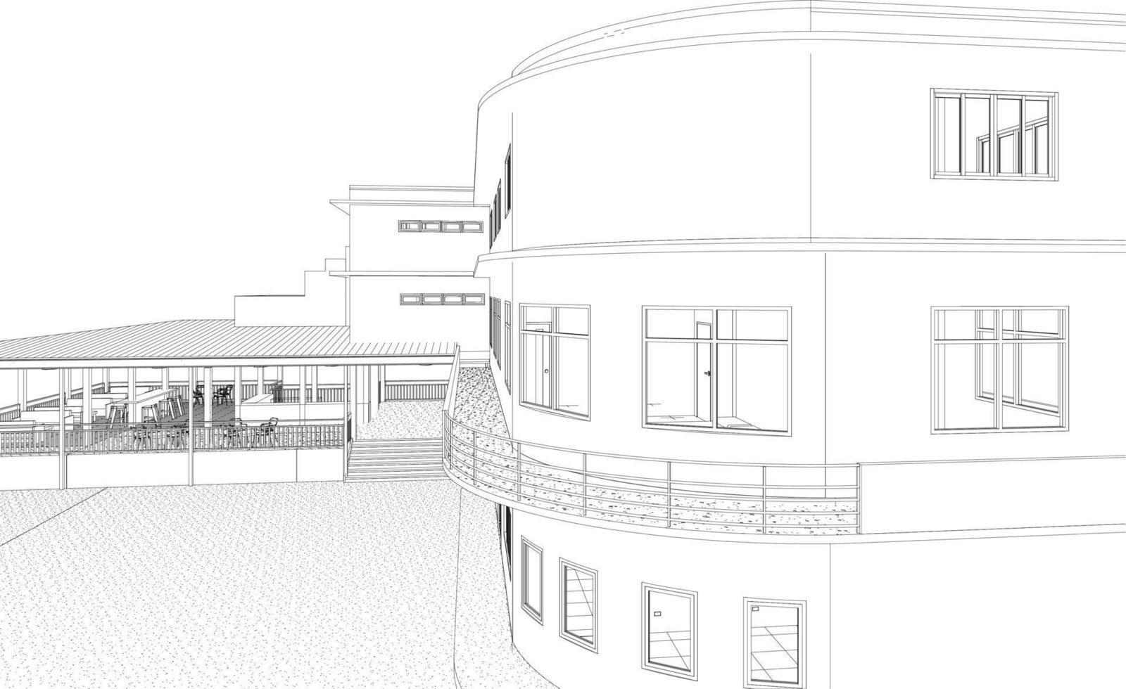 3d illustratie van gebouw project vector