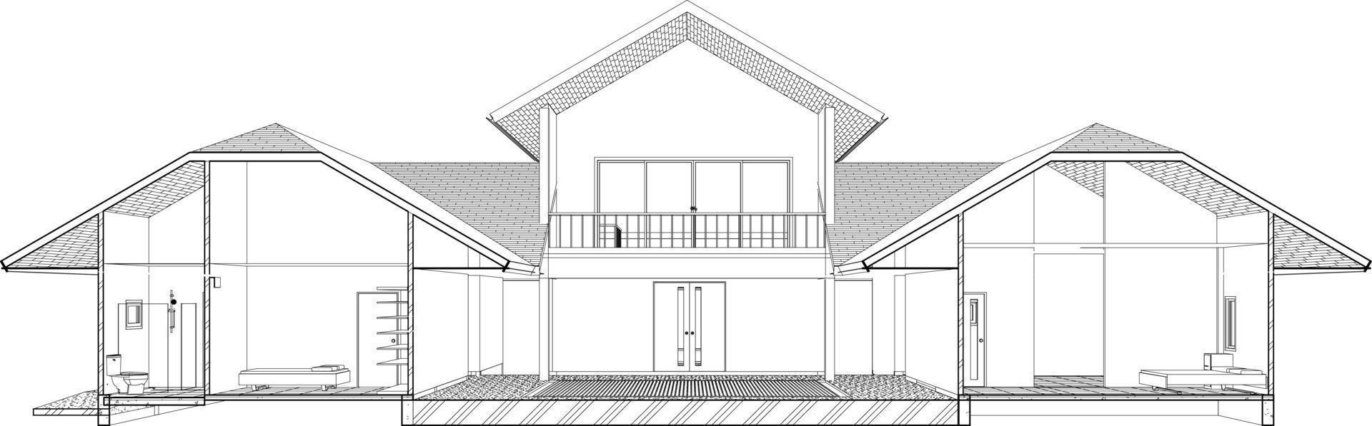 3d illustratie van gebouw project vector