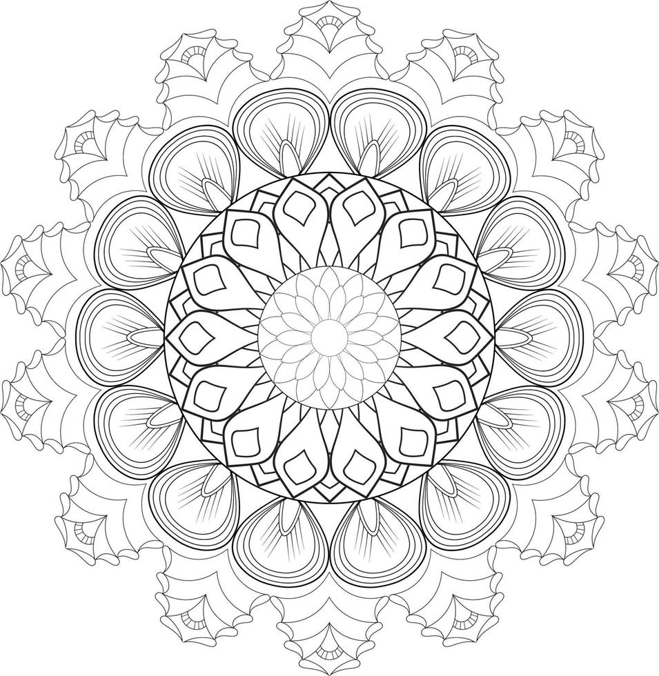 vector tekening voor kleur boek. meetkundig bloemen patroon. contour tekening Aan een wit achtergrond. mandala.