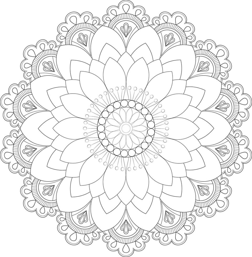 vector tekening voor kleur boek. meetkundig bloemen patroon. contour tekening Aan een wit achtergrond. mandala.