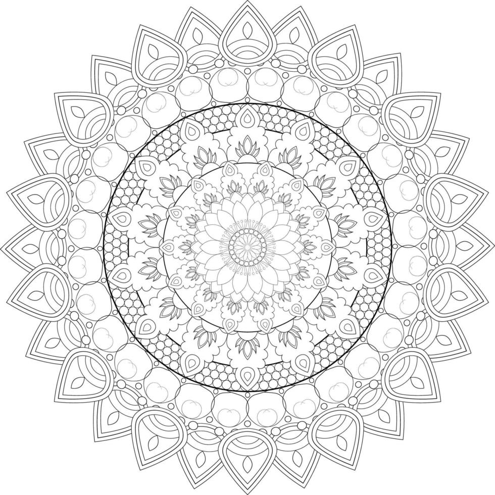 vector tekening voor kleur boek. meetkundig bloemen patroon. contour tekening Aan een wit achtergrond. mandala.