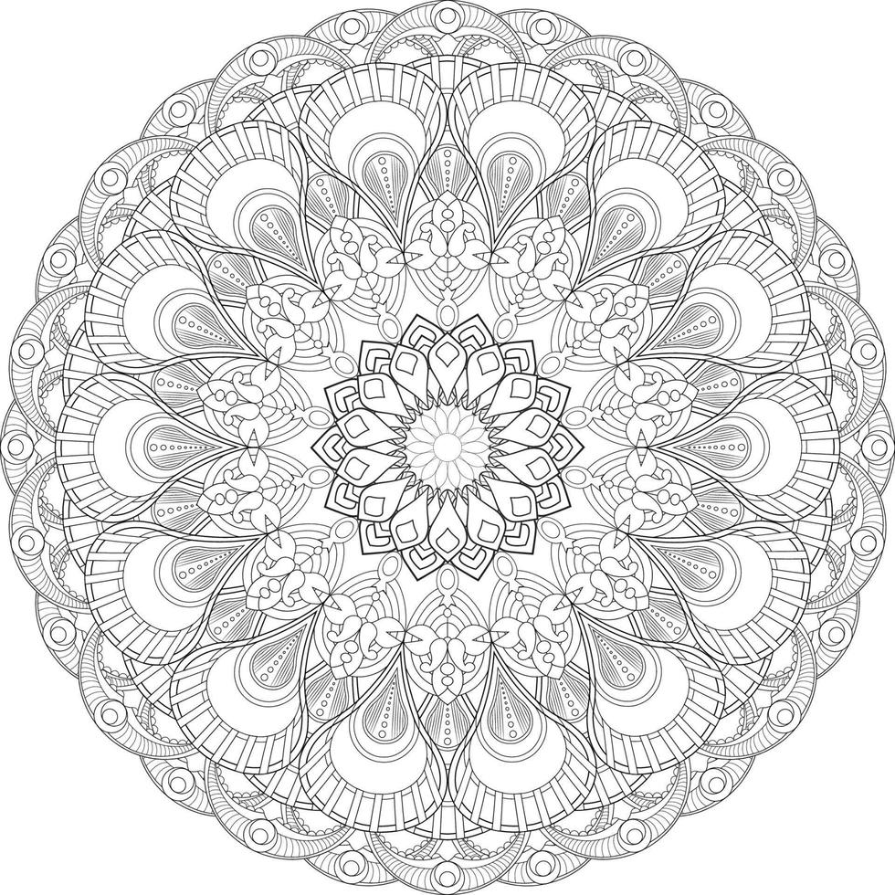 vector tekening voor kleur boek. meetkundig bloemen patroon. contour tekening Aan een wit achtergrond. mandala.