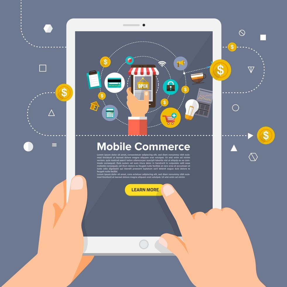 online zakelijke oplossing voor mobiele handel vector