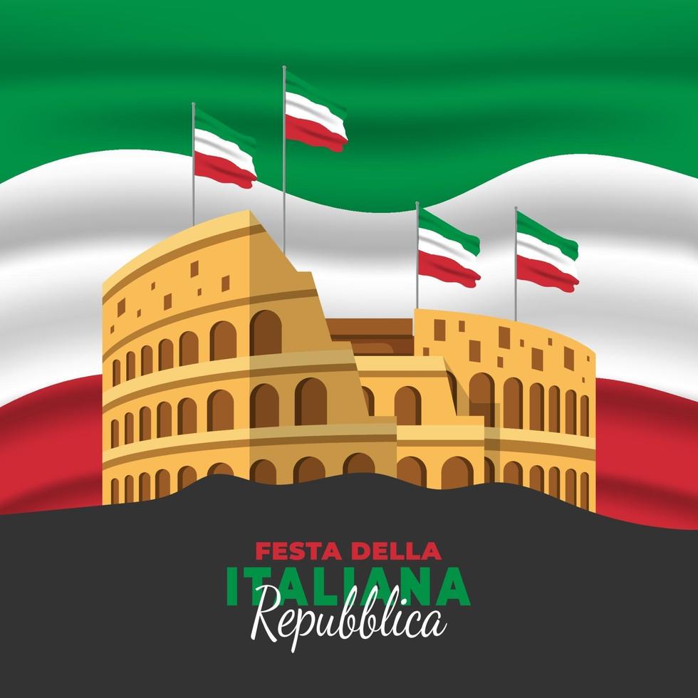 Italiaanse republiek dag poster vector