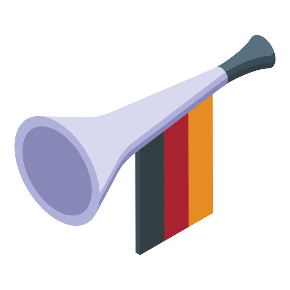 Duitsland ventilator vuvuzela icoon isometrische vector. voetbal trompet vector
