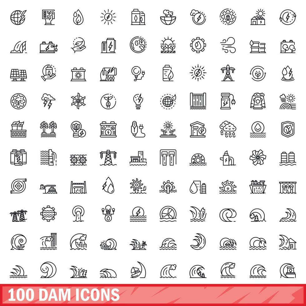 100 dam pictogrammen set, schets stijl vector