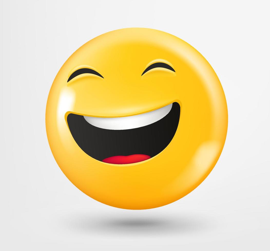 glimlachen emoji 3d vector. emoticon geïsoleerd Aan wit achtergrond vector