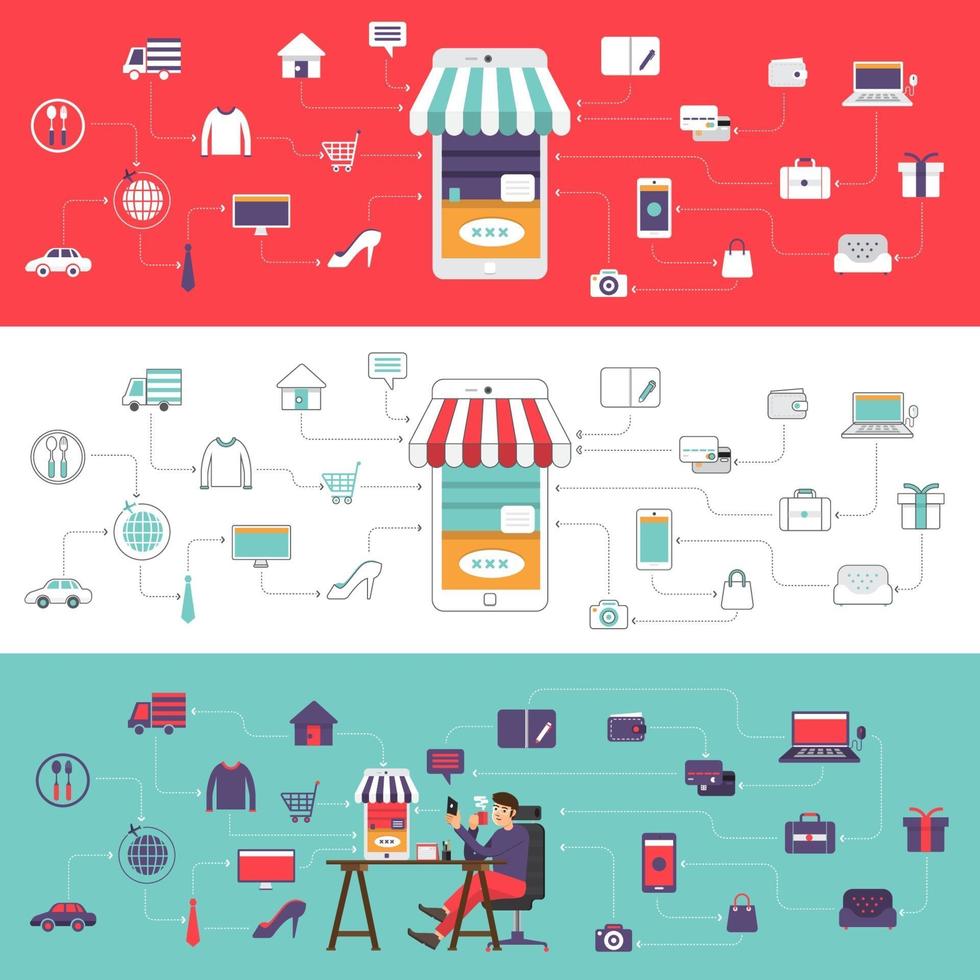 digitale marketing e-comerce illustratie vector