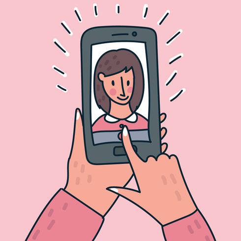 Meisje dat een selfie maakt vector