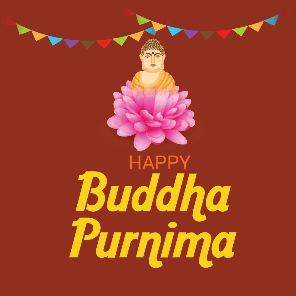 illustratie van een achtergrond voor happy buddha purnima. vector