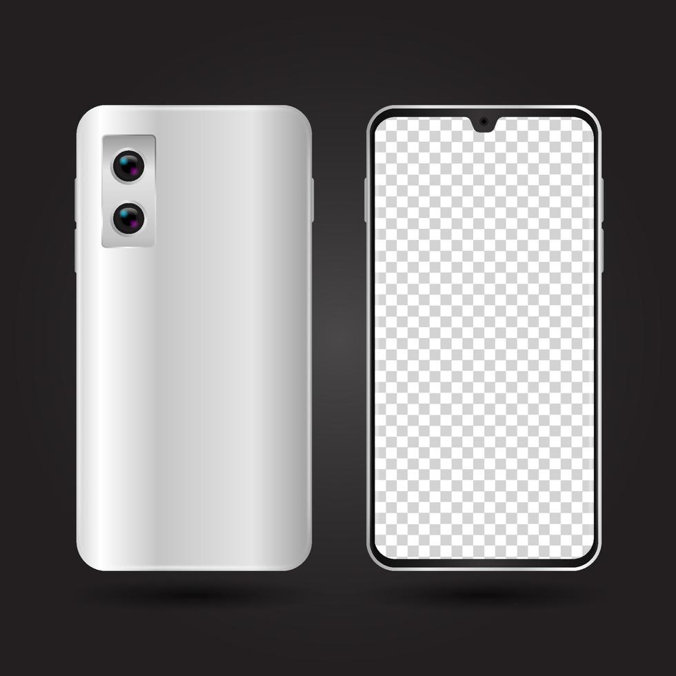 elegant zilver smartphone mockup vector