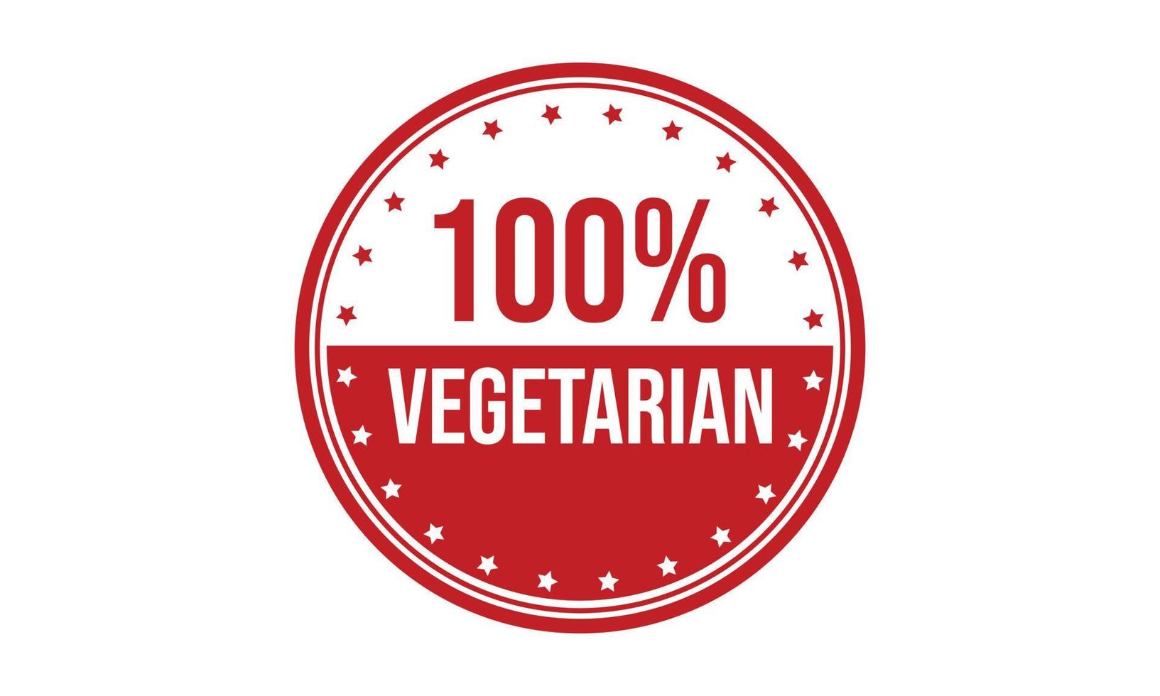 100 procent vegetarisch rubber postzegel vector