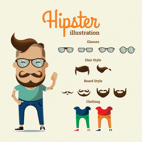 Hipster-elementen vector