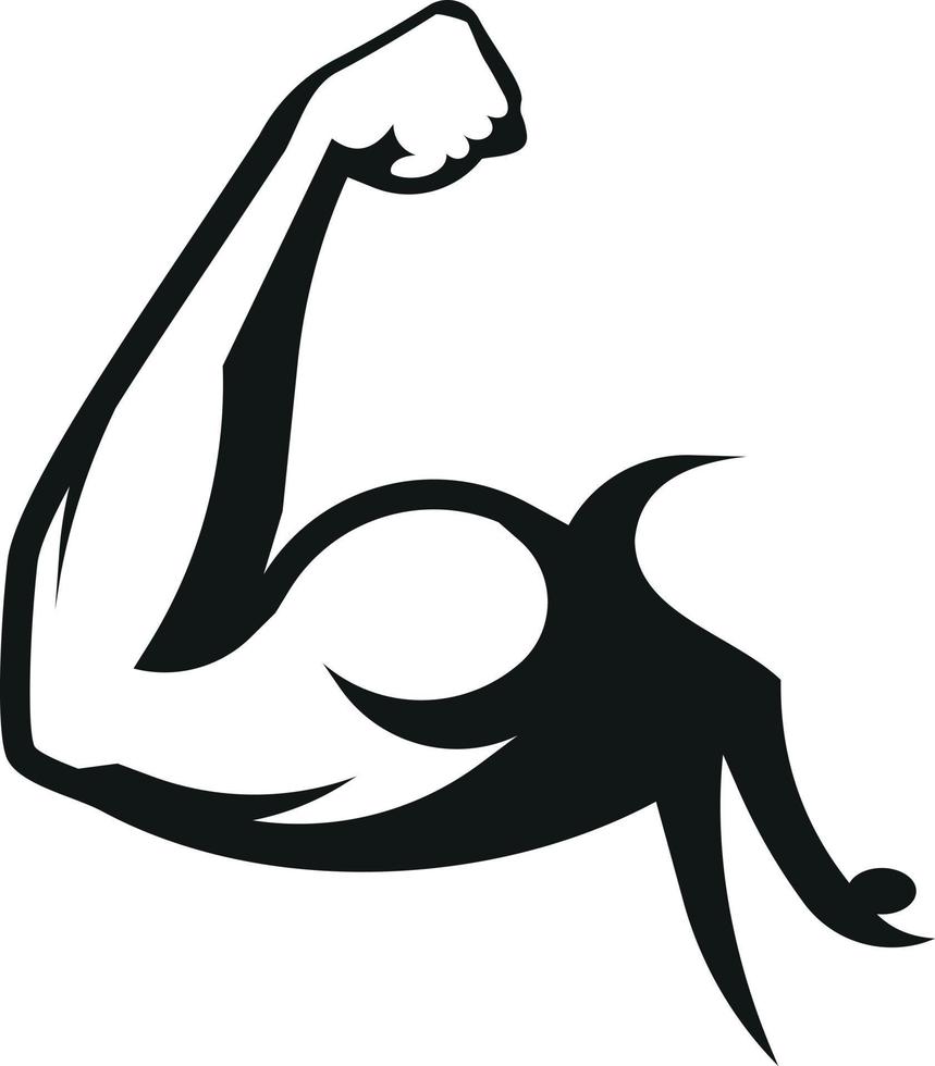 silhouet van een biceps spier vector