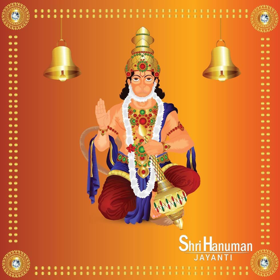 vectorillustratie van heer hanuman voor hanuman jayanti viering achtergrond vector