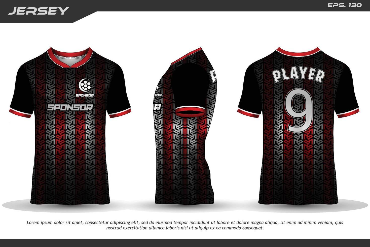 jersey ontwerp sublimatie t-shirt premium geometrisch patroon ongelooflijke vector collectie voor voetbal voetbal racen fietsen gaming motorcross sport