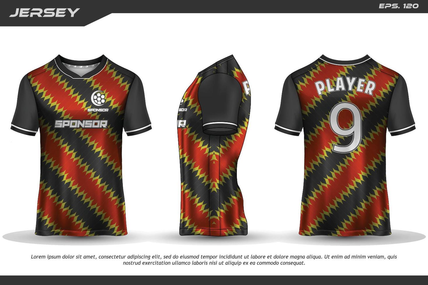 jersey ontwerp sublimatie t-shirt premium geometrisch patroon ongelooflijke vector collectie voor voetbal voetbal racen fietsen gaming motorcross sport