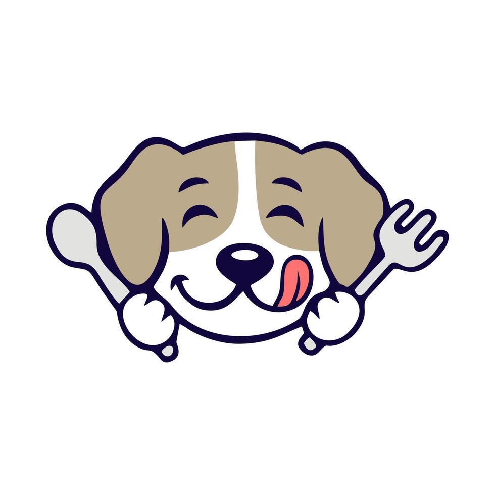 een slim, schattig en aanbiddelijk hond illustratie logo geschikt voor een hond voedsel bedrijf vector