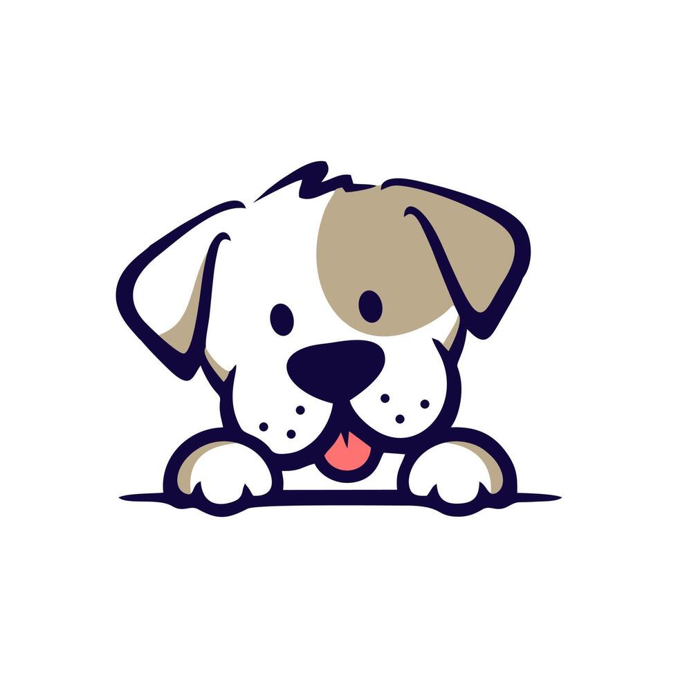 een slim, schattig en aanbiddelijk hond illustratie logo vector