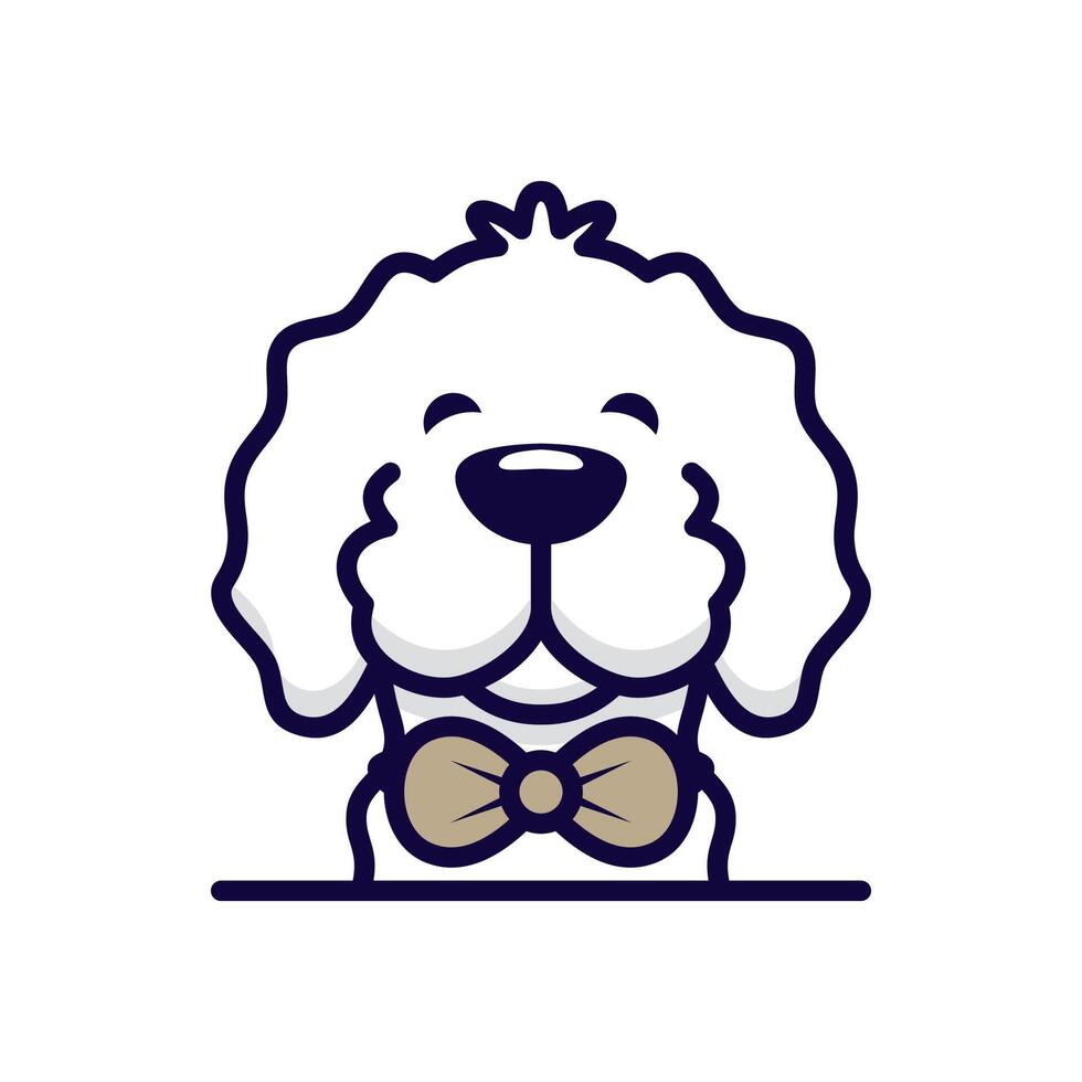 een slim, schattig en aanbiddelijk hond illustratie logo vector