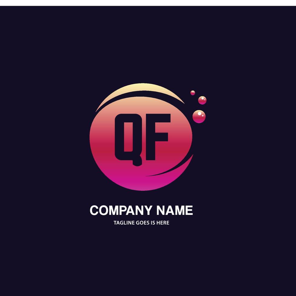 qf eerste logo met kleurrijk cirkel sjabloon vector