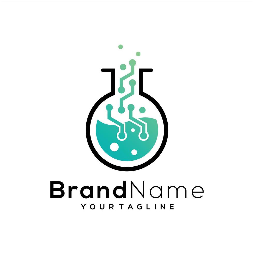 laboratorium logo ontwerpen concept, wetenschap en geneeskunde creatief symbool, tech logo sjabloon vector
