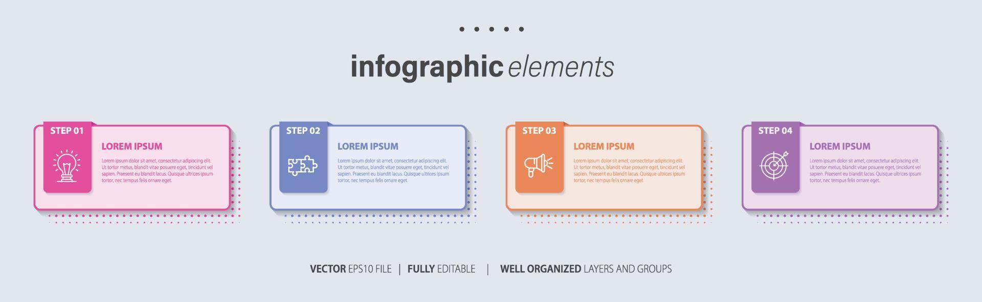 bedrijf infographic sjabloon ontwerp met getallen 4 opties of stappen. vector