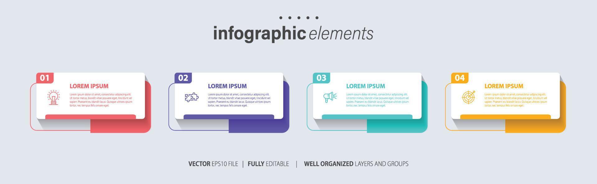 presentatie zakelijke infographic sjabloon met 4 opties. vectorillustratie. vector