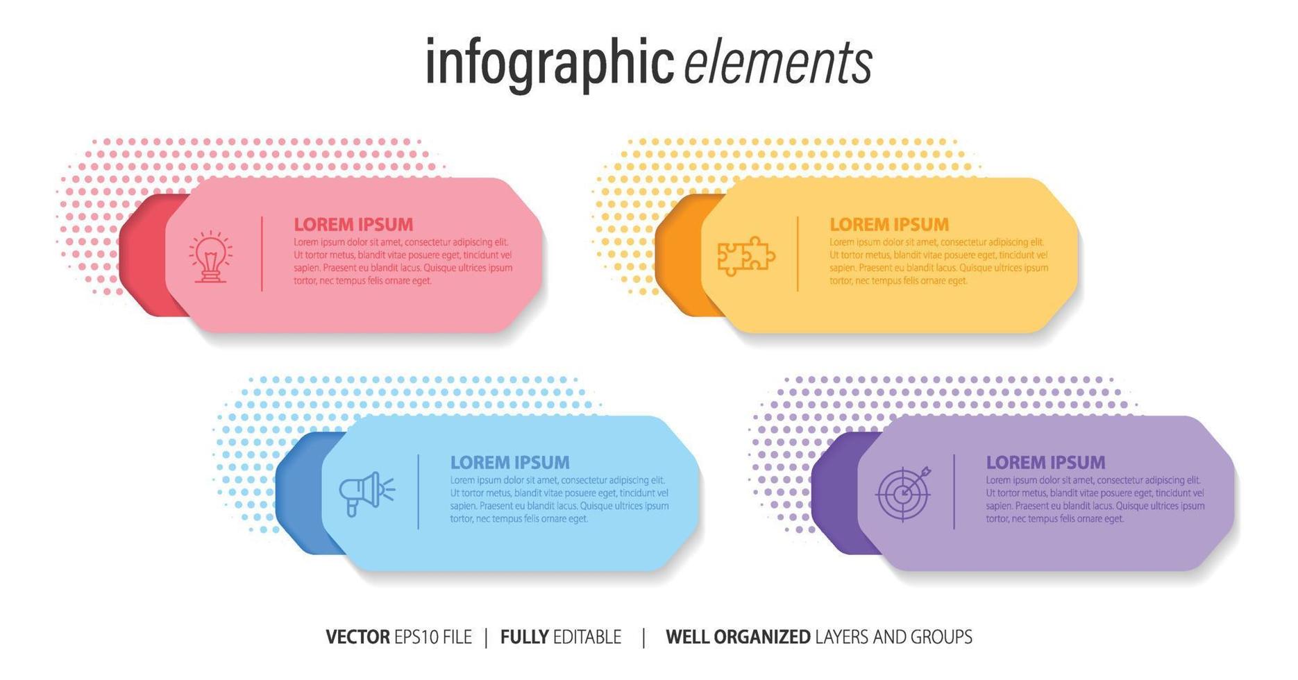 bedrijf infographic sjabloon ontwerp met getallen 4 opties of stappen. vector